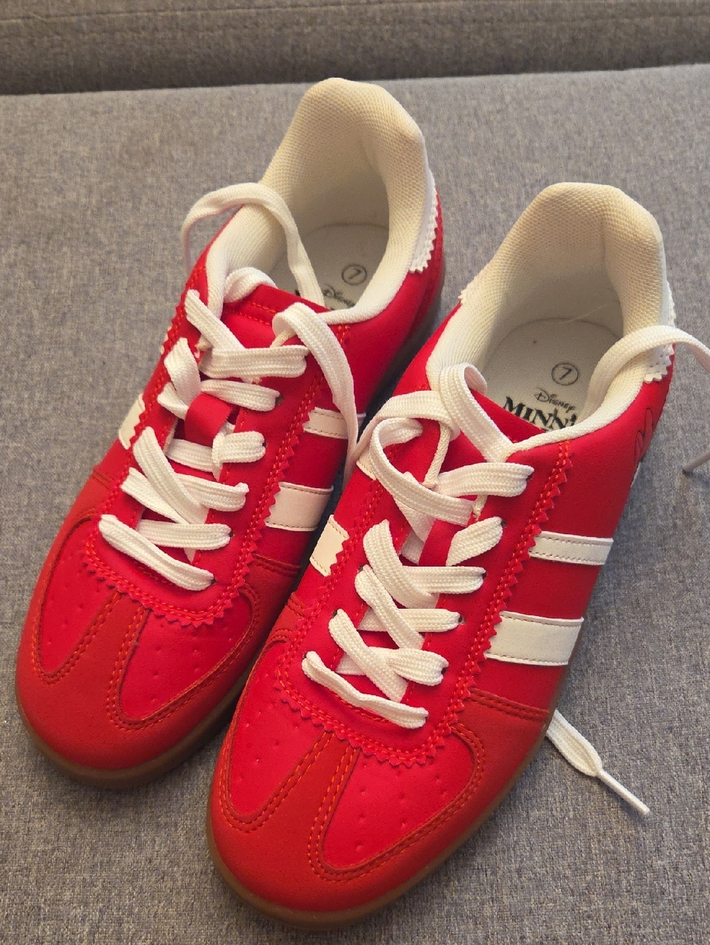 Disney Minie Mouse Red White Stripe Sneakers